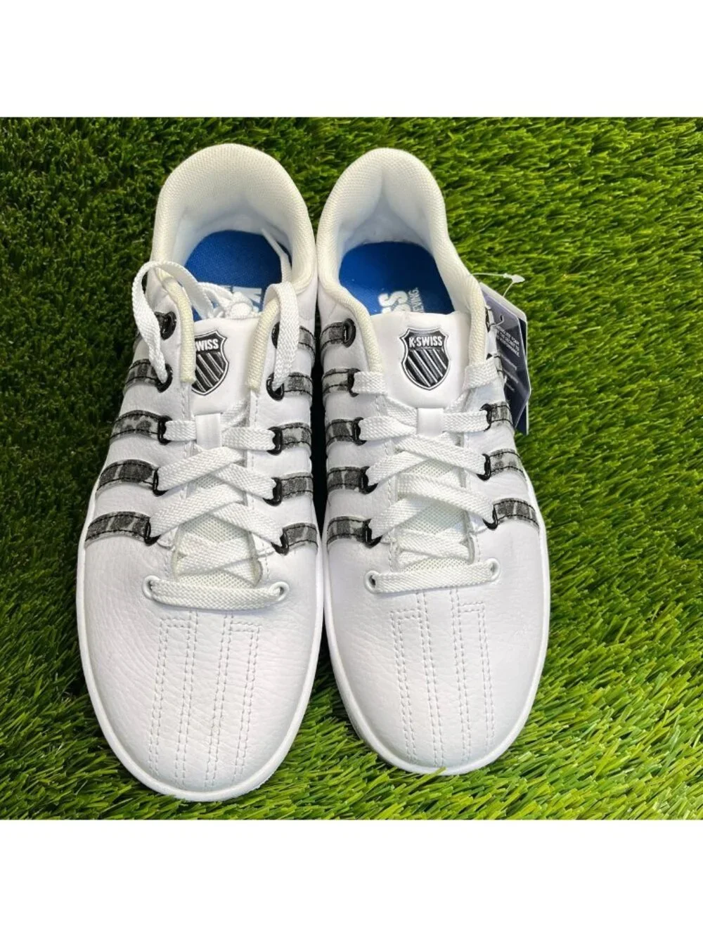 K-Swiss Court Pro II Leopard Womens Size 7 White Black Athletic Shoes Sneakers
